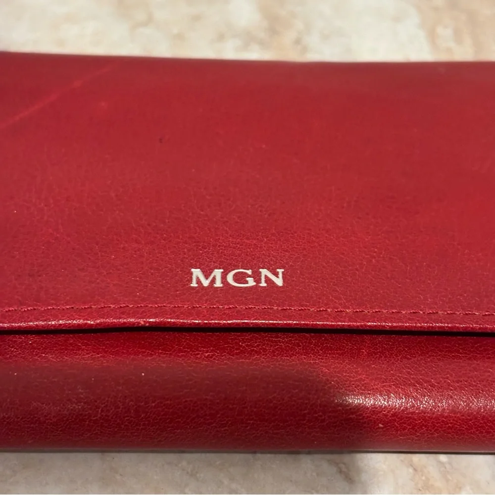 Red Envelope fold over snap travel jewelry wallet